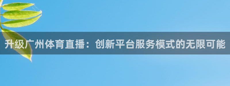 升级广州体育直播：创新平台服务模式的无限可能